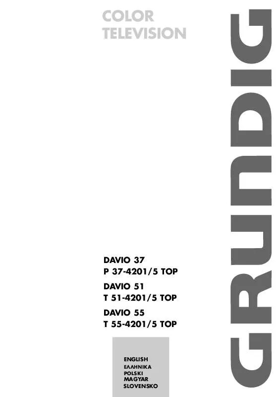 Mode d'emploi GRUNDIG DAVIO 37 P 37-4201/5 TOP