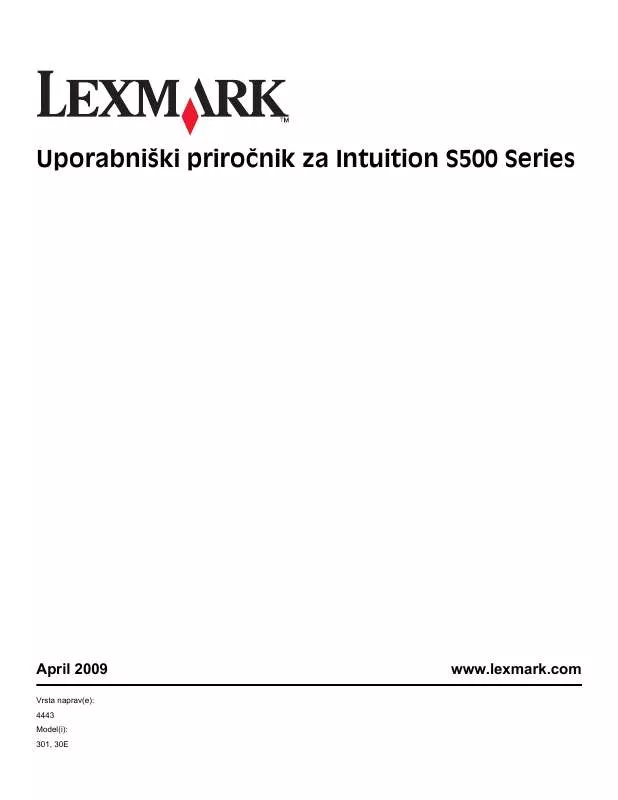 Mode d'emploi LEXMARK INTUITION S500