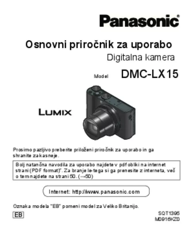 Mode d'emploi PANASONIC DMC-LX15