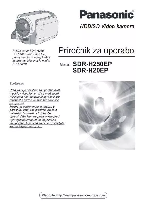 Mode d'emploi PANASONIC SDR-H20EP