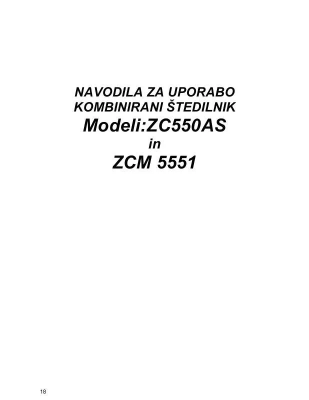 Mode d'emploi ZANUSSI ZC550AS