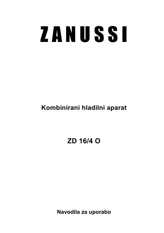 Mode d'emploi ZANUSSI ZD16/4O