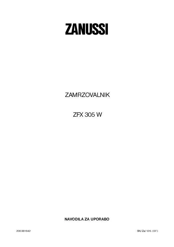 Mode d'emploi ZANUSSI ZFX305W
