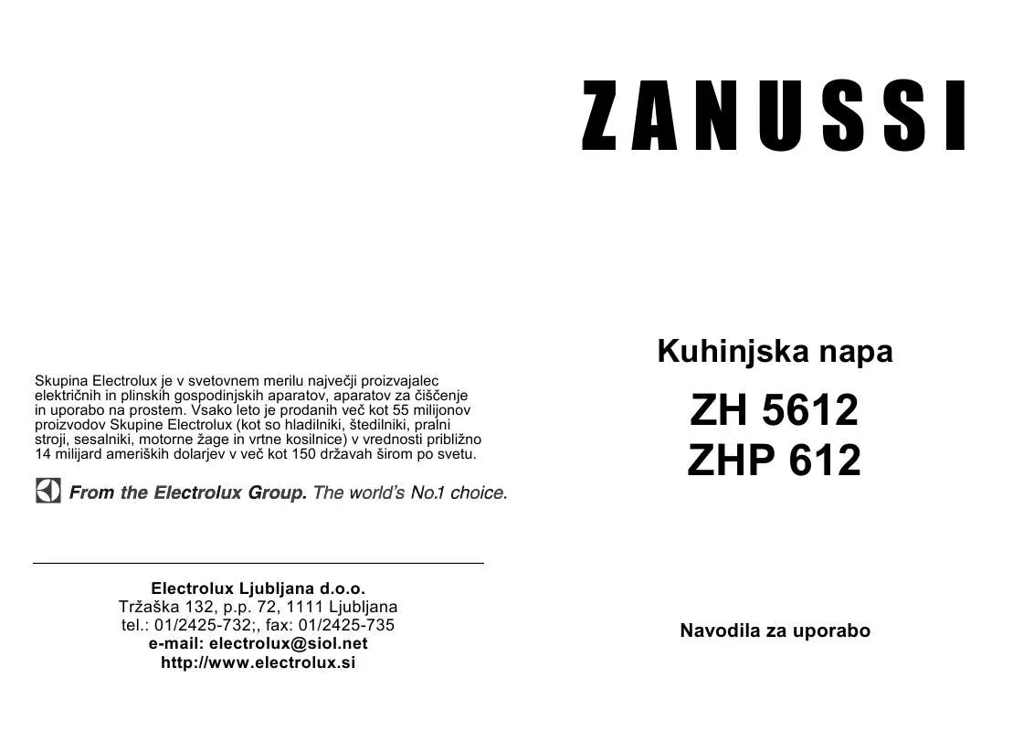 Mode d'emploi ZANUSSI ZHP612NX