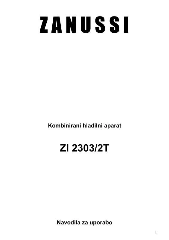 Mode d'emploi ZANUSSI ZI2303/2T