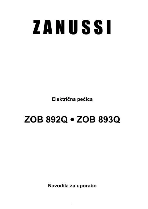Mode d'emploi ZANUSSI ZOB 893Q