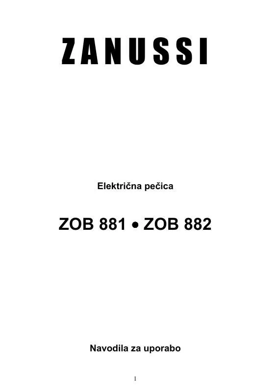 Mode d'emploi ZANUSSI ZOB881QA