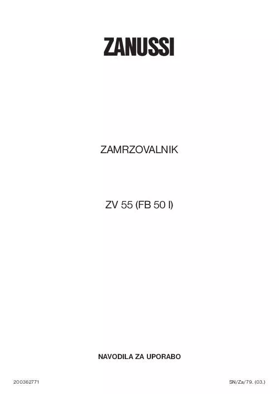 Mode d'emploi ZANUSSI ZV 55