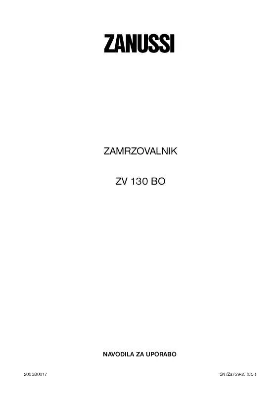 Mode d'emploi ZANUSSI ZV130BO