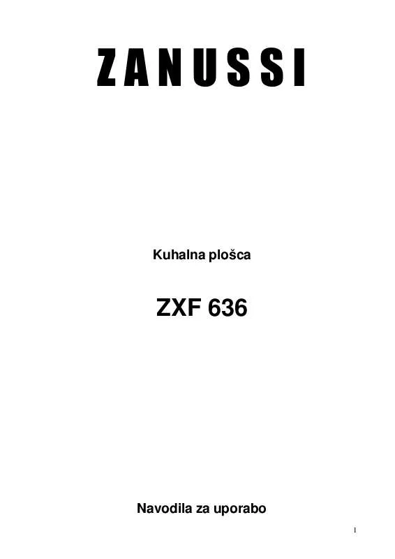 Mode d'emploi ZANUSSI ZXF636TDF