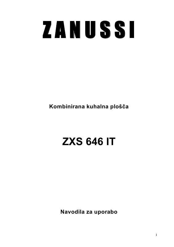 Mode d'emploi ZANUSSI ZXS 646 ITX