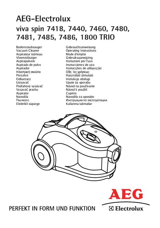 Mode d'emploi AEG-ELECTROLUX AVS7481