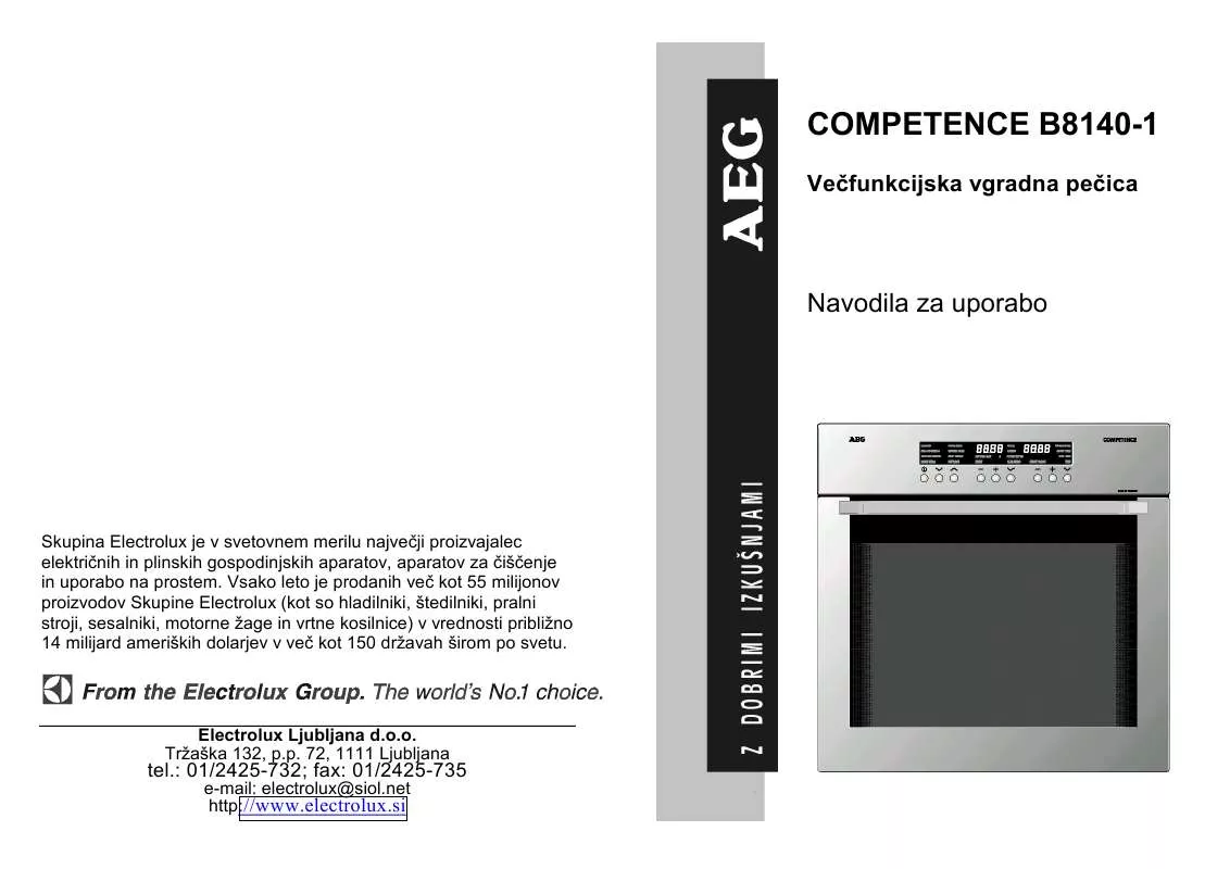 Mode d'emploi AEG-ELECTROLUX COMPETENCEB8140-1