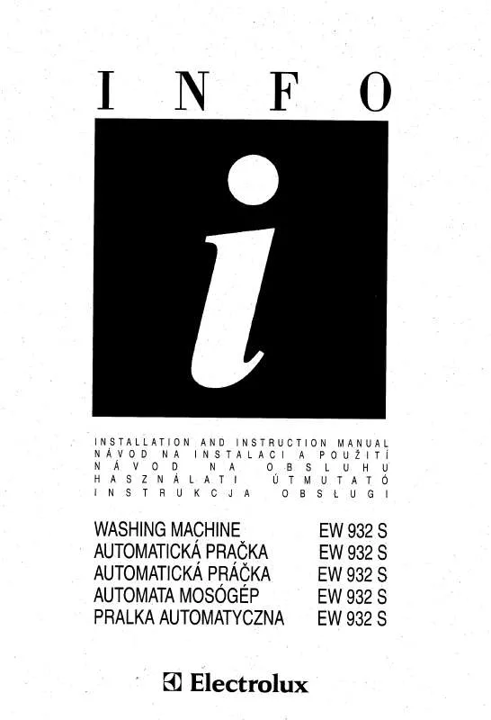 Mode d'emploi AEG-ELECTROLUX EW932S