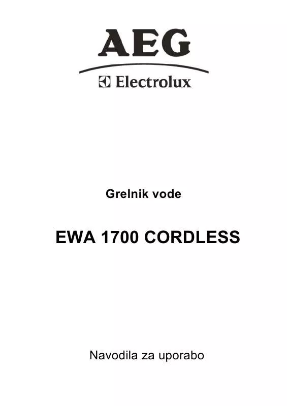 Mode d'emploi AEG-ELECTROLUX EWA1700