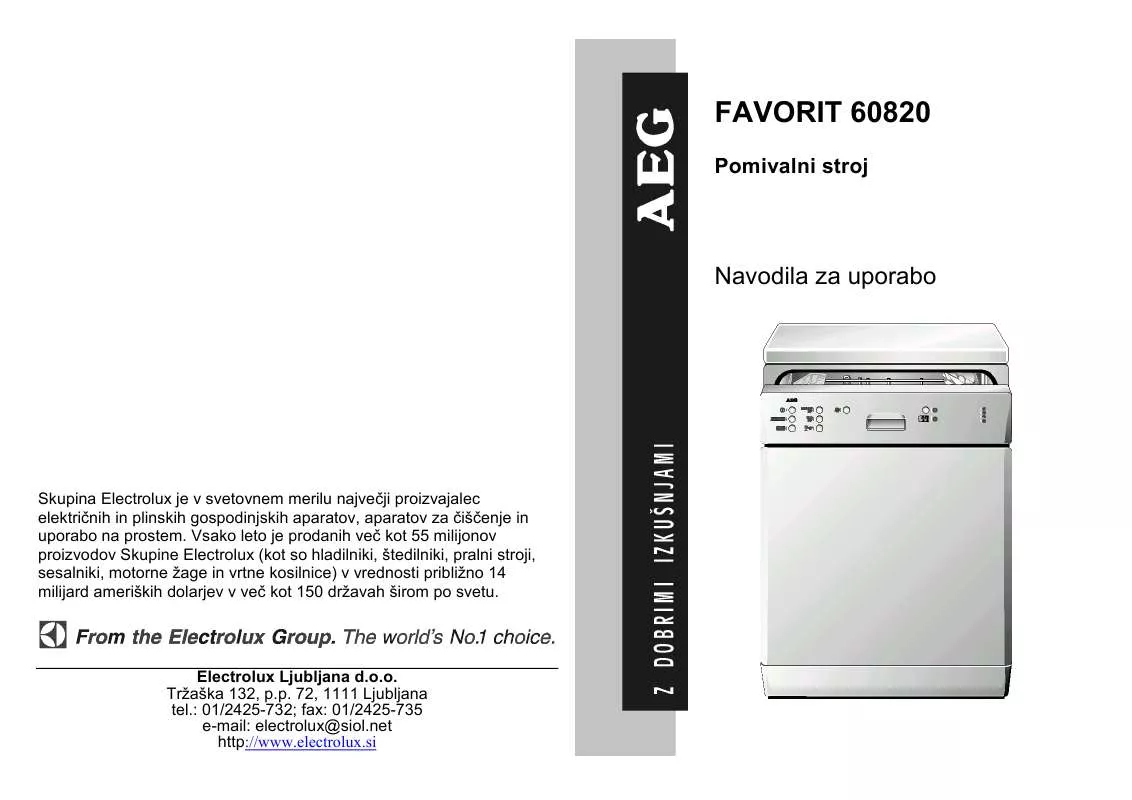 Mode d'emploi AEG-ELECTROLUX FAV60820W