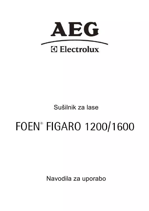Mode d'emploi AEG-ELECTROLUX FOEN 1600