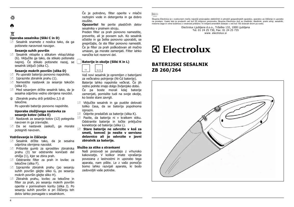 Mode d'emploi AEG-ELECTROLUX ZB264X