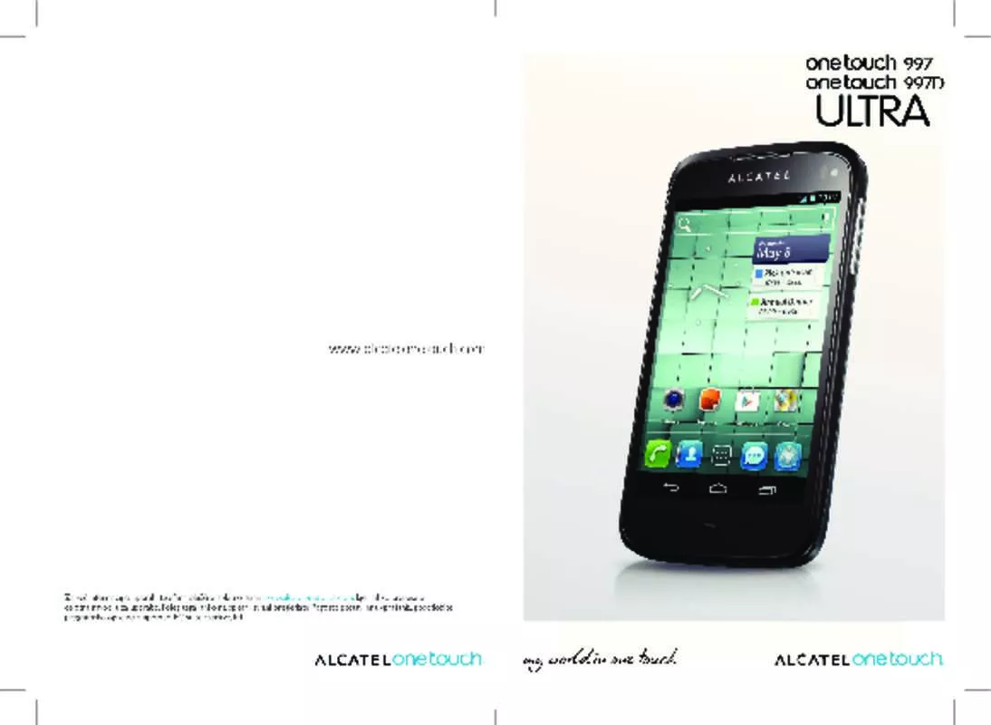 Mode d'emploi ALCATEL ONE TOUCH 997/997D