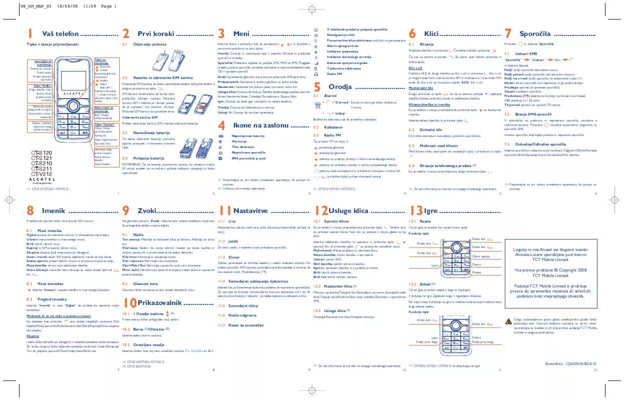 Mode d'emploi ALCATEL OT-S120A