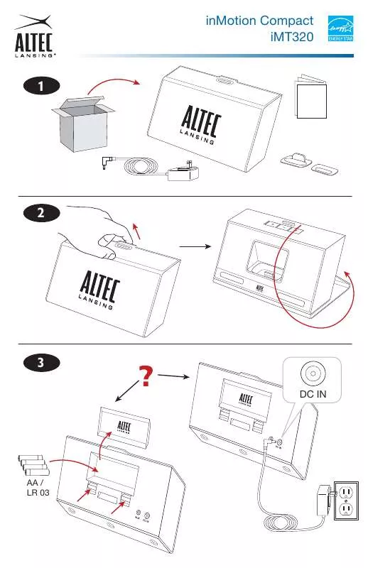 Mode d'emploi ALTEC LANSING INMOTION COMPACT IMT320