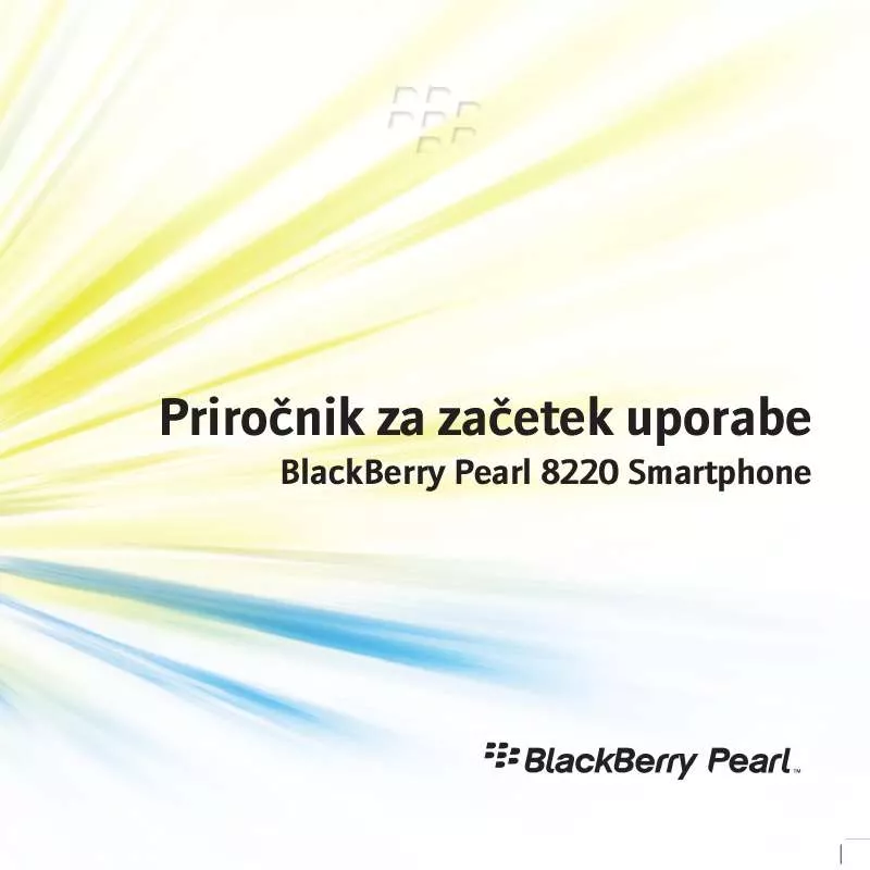 Mode d'emploi BLACKBERRY PEARL 8200