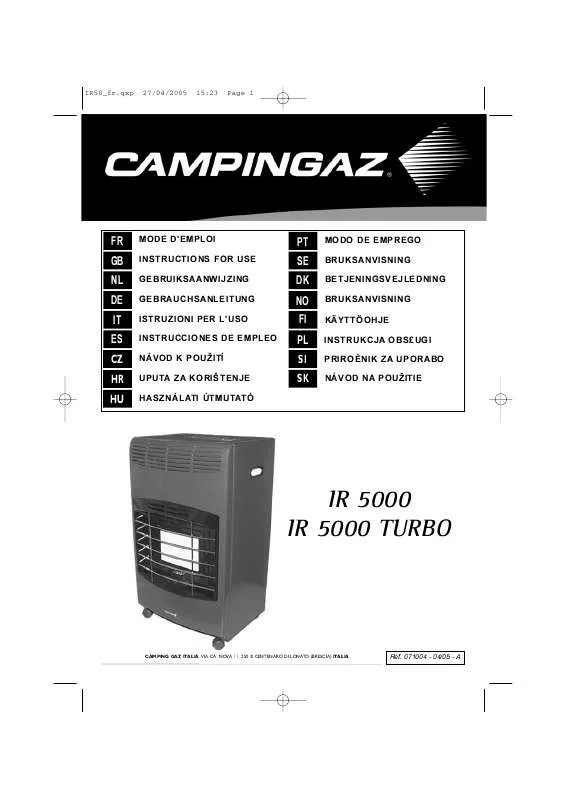 Mode d'emploi CAMPINGAZ IR 5000