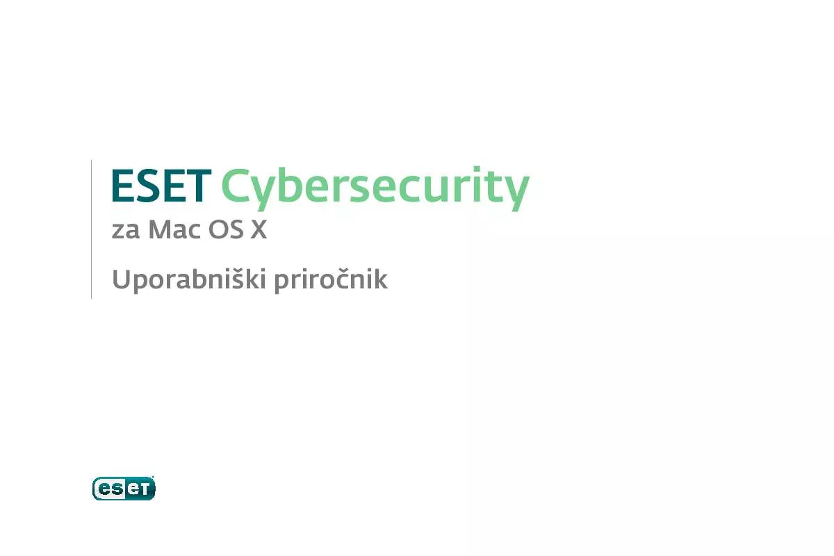 Mode d'emploi ESET CYBERSECURITY