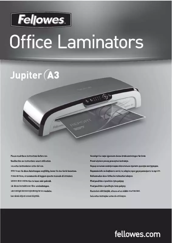 Mode d'emploi FELLOWES JUPITER A3