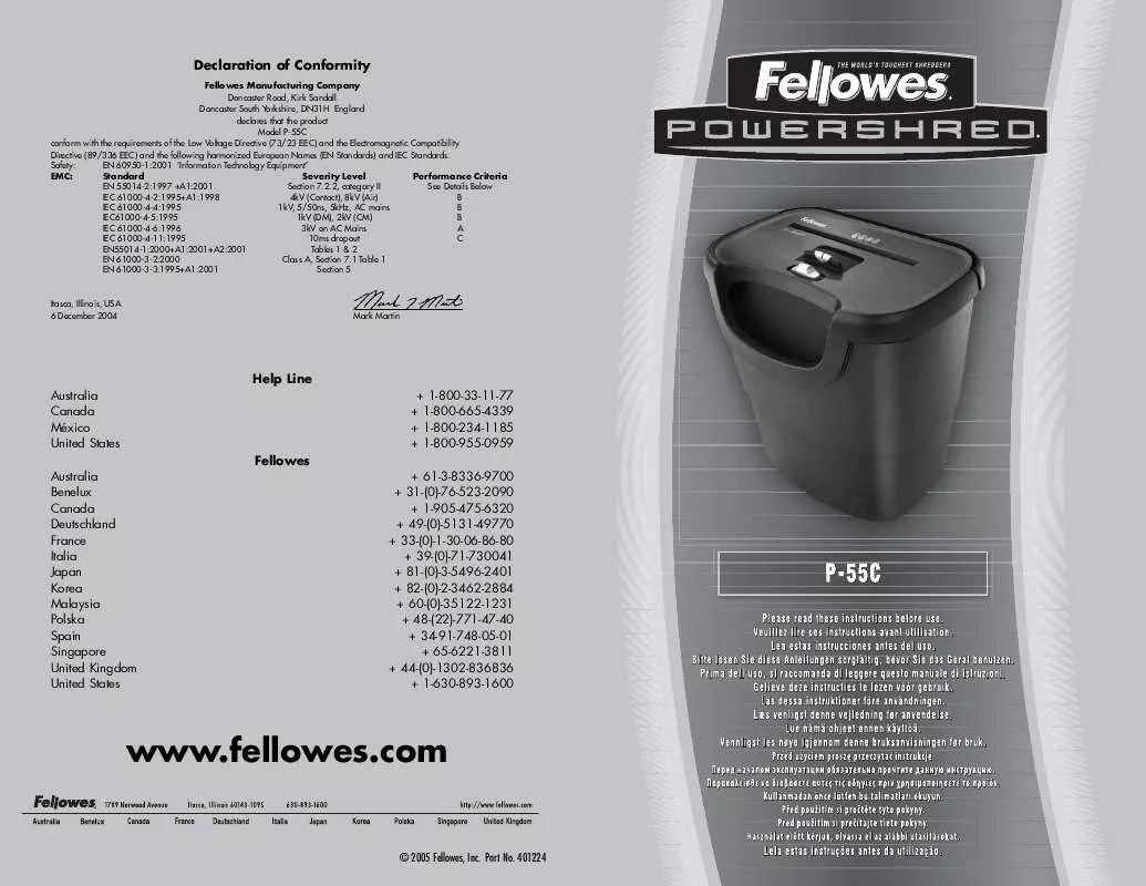 Mode d'emploi FELLOWES P-55C