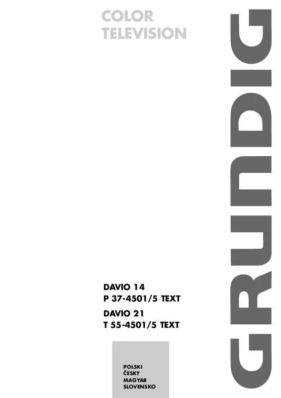 Mode d'emploi GRUNDIG DAVIO 21 T 55-4501/5 TEXT