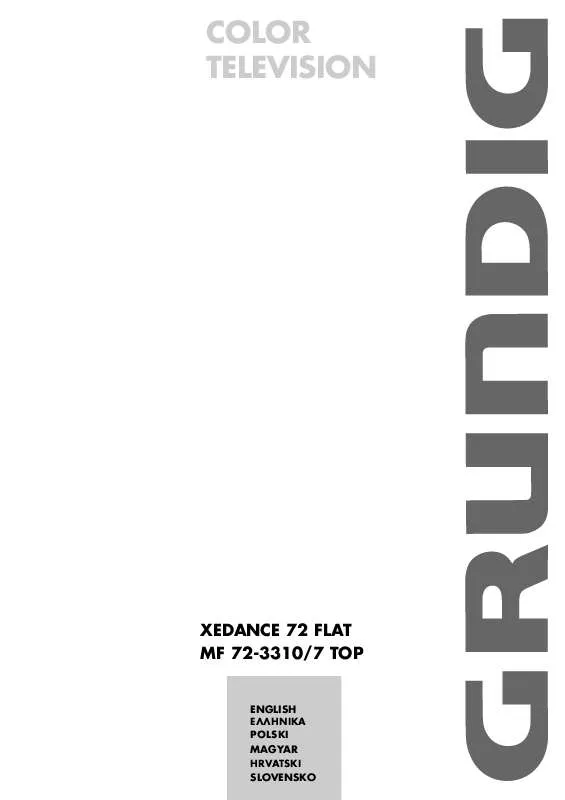 Mode d'emploi GRUNDIG XEDANCE 72 FLAT MF 72-3310/7 TOP