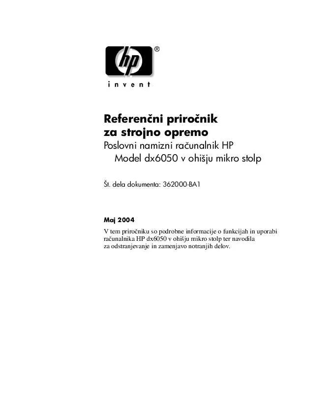 Mode d'emploi HP DX6050 MICROTOWER