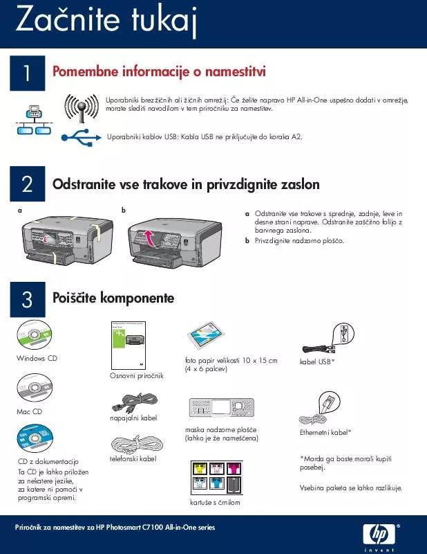 Mode d'emploi HP PHOTOSMART C7100 ALL-IN-ONE