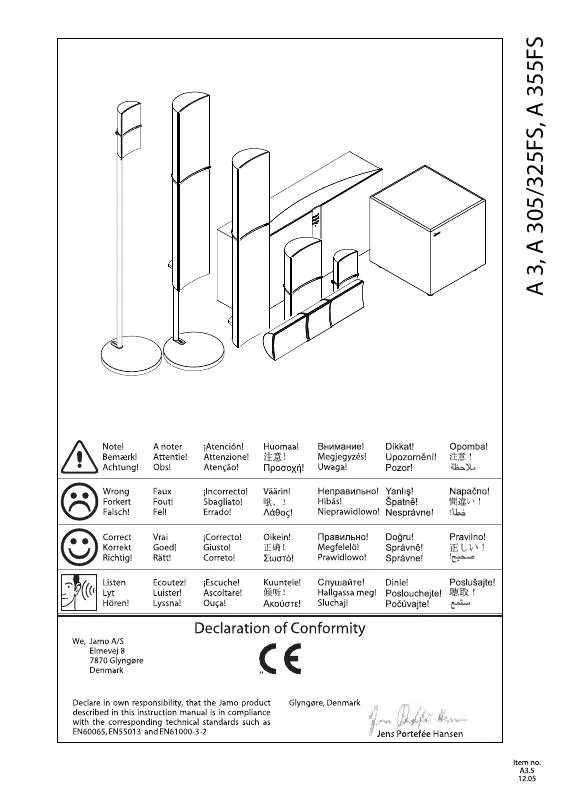 Mode d'emploi JAMO A 3CEN.5