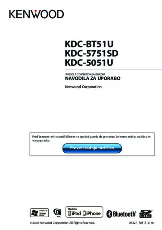Mode d'emploi KENWOOD KDC-5751SD