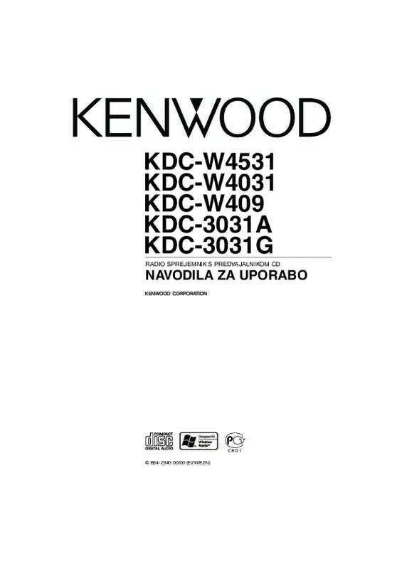 Mode d'emploi KENWOOD KDC-W4031