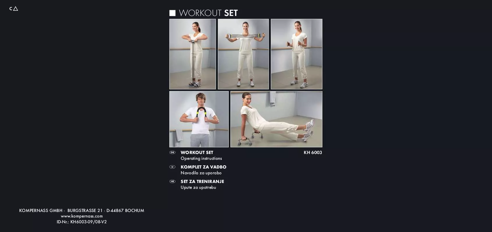 Mode d'emploi KOMPERNASS KH 6003 WORKOUT SET