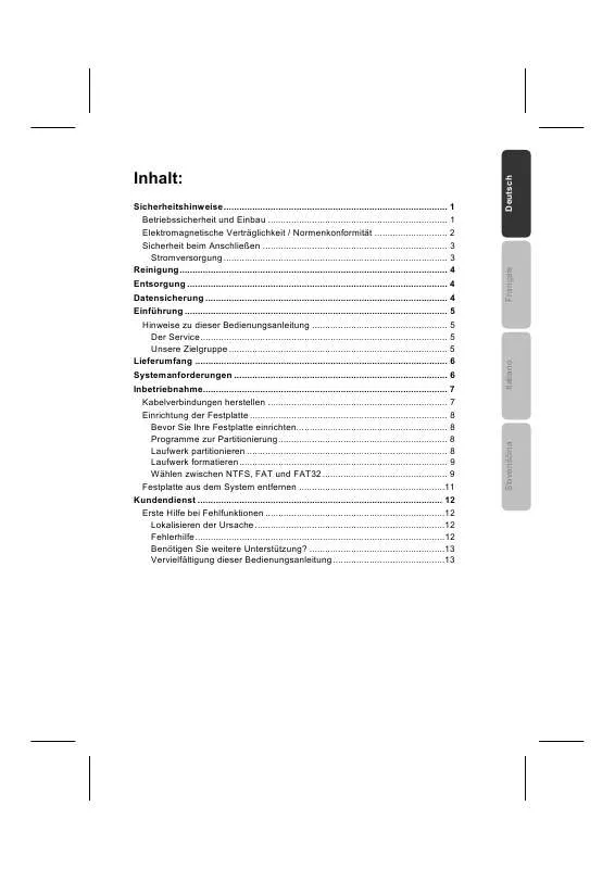 Mode d'emploi MEDION EXTERNAL HARDDISK MD 90084