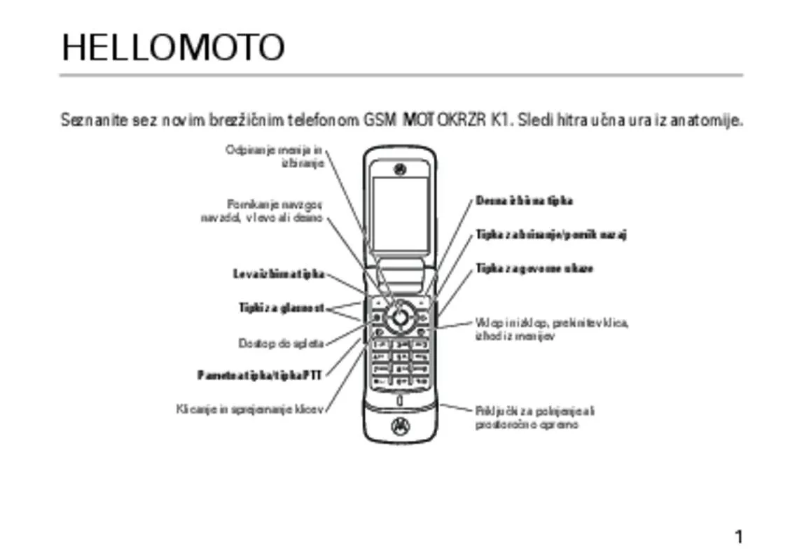 Mode d'emploi MOTOROLA MOTOKRZR K1