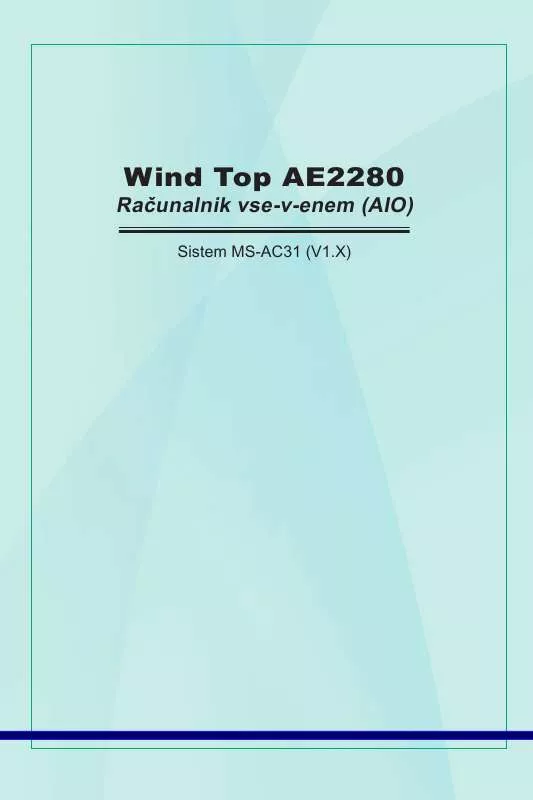 Mode d'emploi MSI WIND TOP AE2280