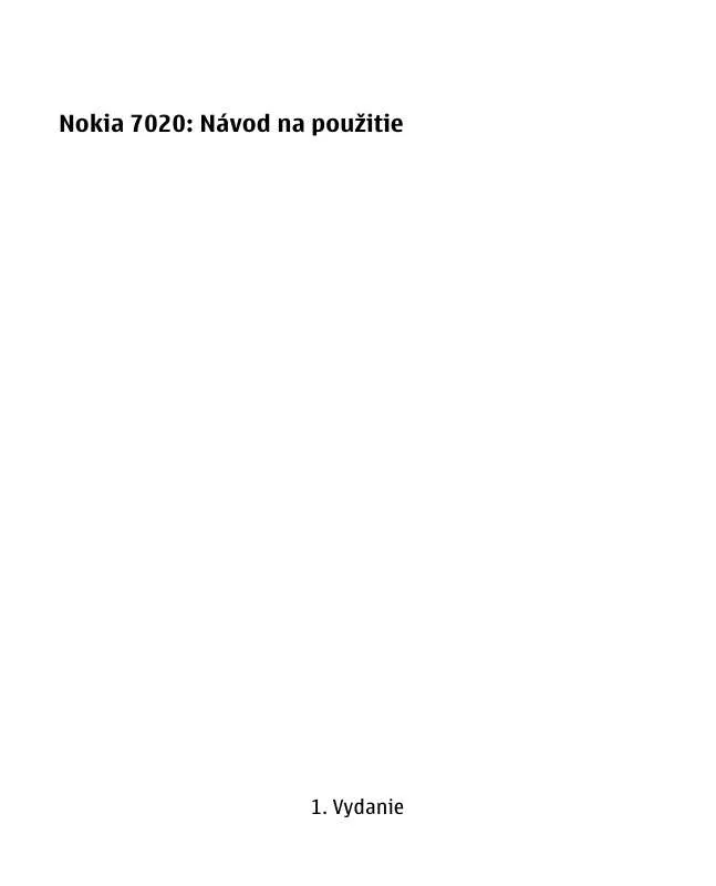 Mode d'emploi NOKIA 7020