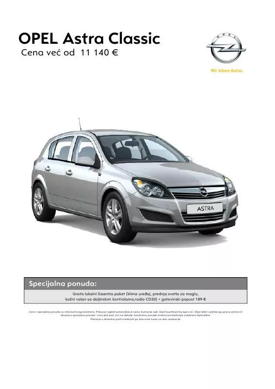 Mode d'emploi OPEL ASTRA CLASSIC