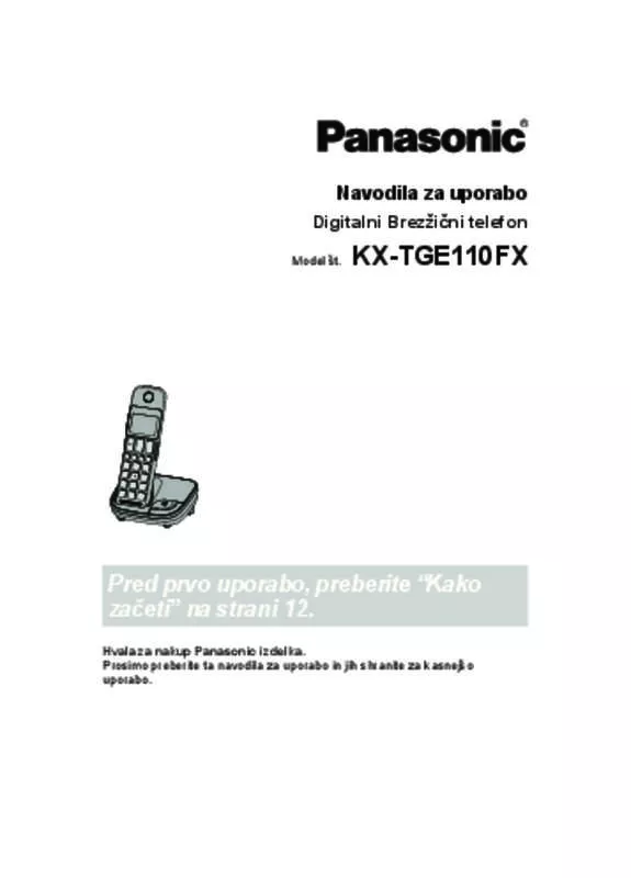 Mode d'emploi PANASONIC KX-TGE110FX