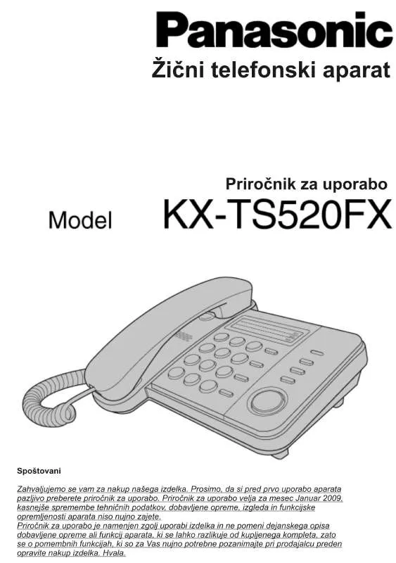 Mode d'emploi PANASONIC KX-TS520