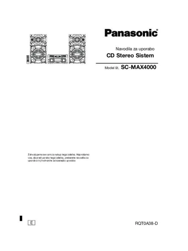 Mode d'emploi PANASONIC SC-MAX4000