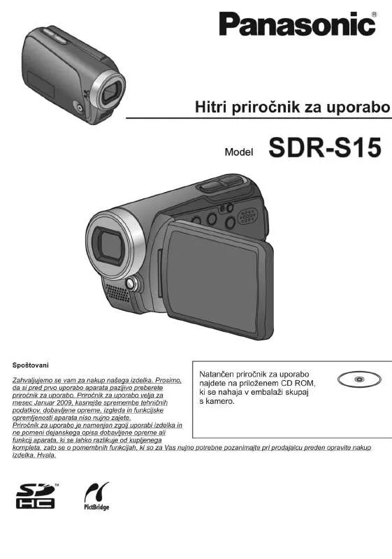 Mode d'emploi PANASONIC SDR-S15