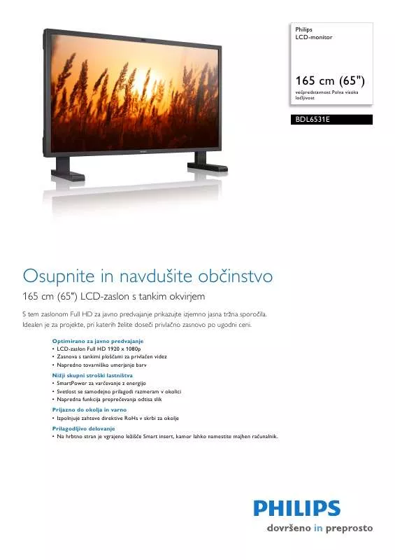 Mode d'emploi PHILIPS BDL6531E