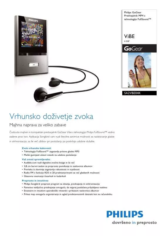 Mode d'emploi PHILIPS SA2VBE04K