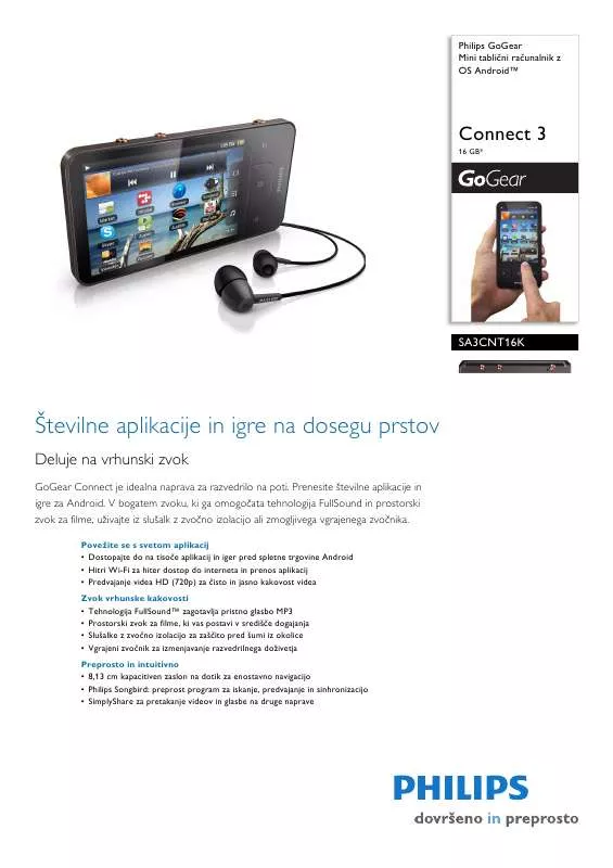 Mode d'emploi PHILIPS SA3CNT16